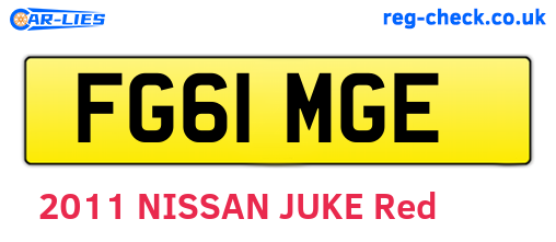 FG61MGE are the vehicle registration plates.