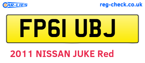 FP61UBJ are the vehicle registration plates.