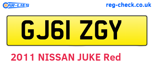 GJ61ZGY are the vehicle registration plates.