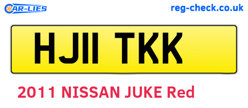 HJ11TKK are the vehicle registration plates.