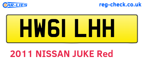 HW61LHH are the vehicle registration plates.
