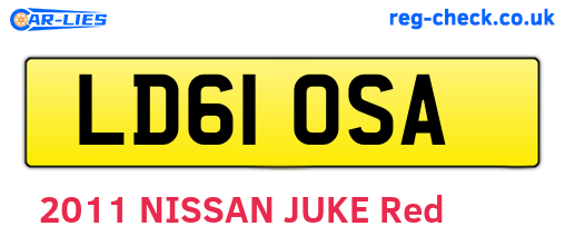 LD61OSA are the vehicle registration plates.