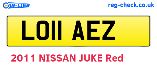 LO11AEZ are the vehicle registration plates.