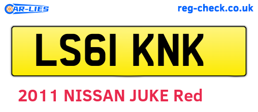 LS61KNK are the vehicle registration plates.