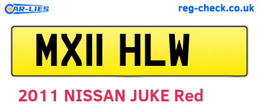 MX11HLW are the vehicle registration plates.