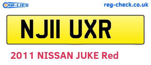 NJ11UXR are the vehicle registration plates.