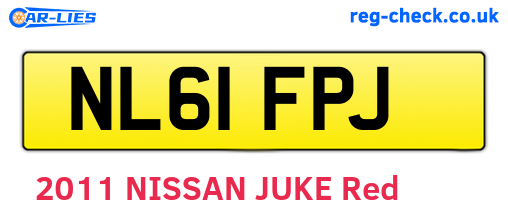 NL61FPJ are the vehicle registration plates.