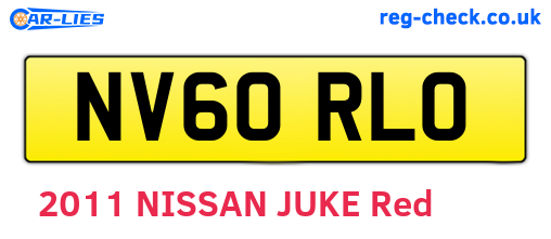 NV60RLO are the vehicle registration plates.