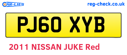 PJ60XYB are the vehicle registration plates.