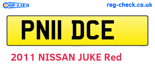 PN11DCE are the vehicle registration plates.