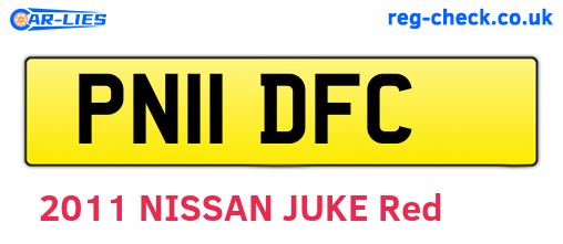 PN11DFC are the vehicle registration plates.