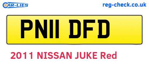 PN11DFD are the vehicle registration plates.