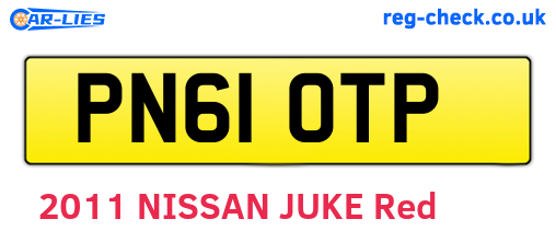 PN61OTP are the vehicle registration plates.