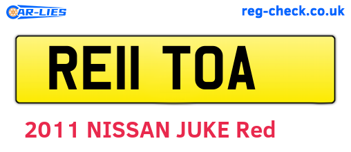 RE11TOA are the vehicle registration plates.