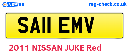 SA11EMV are the vehicle registration plates.