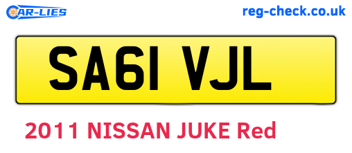 SA61VJL are the vehicle registration plates.