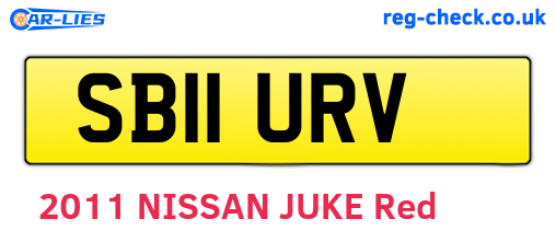 SB11URV are the vehicle registration plates.