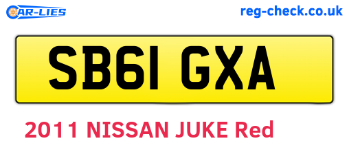 SB61GXA are the vehicle registration plates.