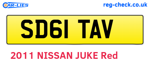 SD61TAV are the vehicle registration plates.