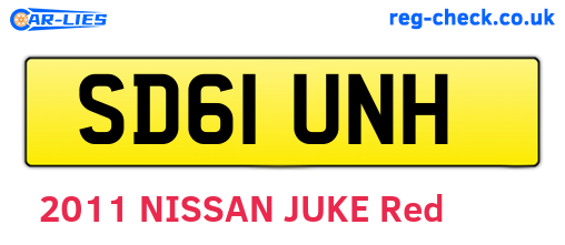 SD61UNH are the vehicle registration plates.