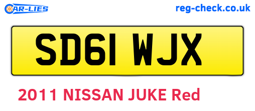 SD61WJX are the vehicle registration plates.