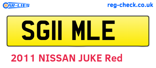 SG11MLE are the vehicle registration plates.