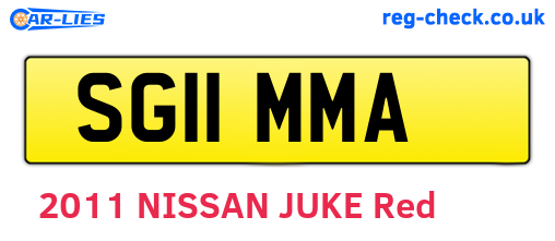 SG11MMA are the vehicle registration plates.