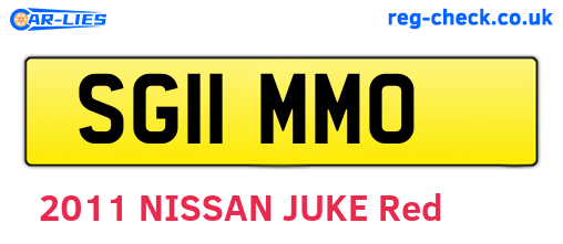 SG11MMO are the vehicle registration plates.