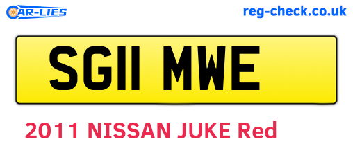SG11MWE are the vehicle registration plates.