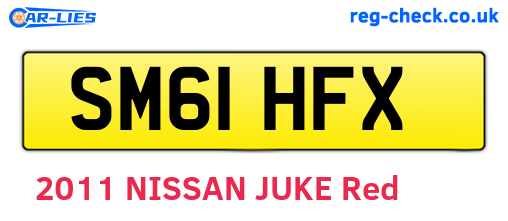 SM61HFX are the vehicle registration plates.