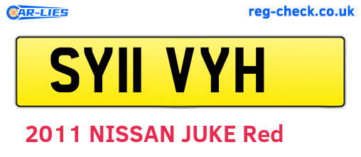 SY11VYH are the vehicle registration plates.