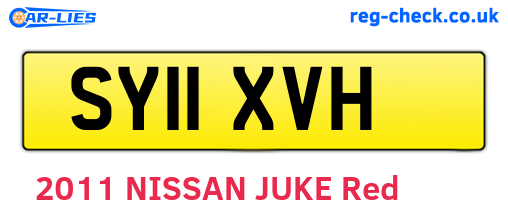 SY11XVH are the vehicle registration plates.
