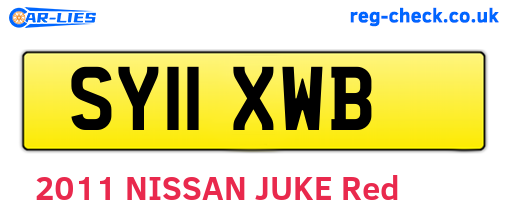 SY11XWB are the vehicle registration plates.