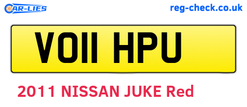 VO11HPU are the vehicle registration plates.