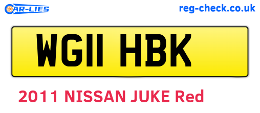 WG11HBK are the vehicle registration plates.