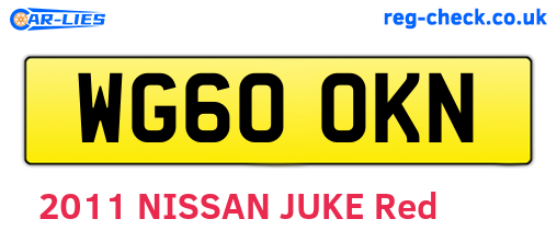 WG60OKN are the vehicle registration plates.