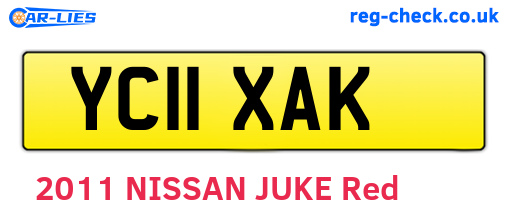 YC11XAK are the vehicle registration plates.