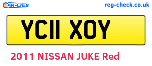 YC11XOY are the vehicle registration plates.