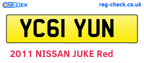 YC61YUN are the vehicle registration plates.