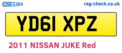 YD61XPZ are the vehicle registration plates.