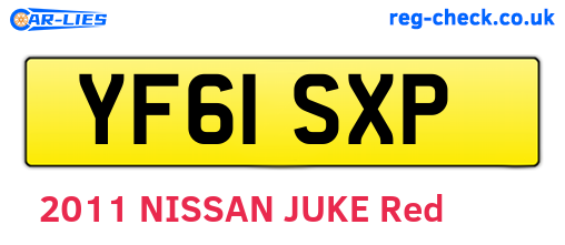 YF61SXP are the vehicle registration plates.