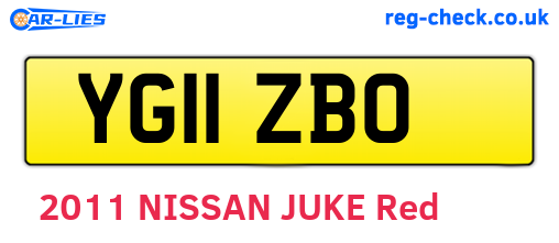 YG11ZBO are the vehicle registration plates.