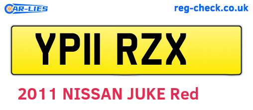 YP11RZX are the vehicle registration plates.