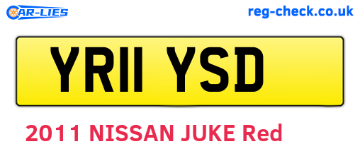 YR11YSD are the vehicle registration plates.