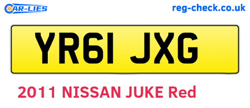 YR61JXG are the vehicle registration plates.