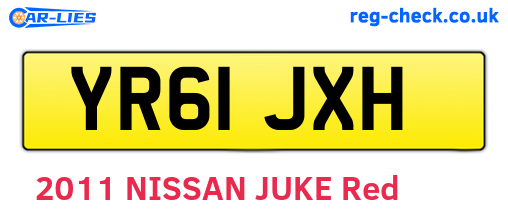 YR61JXH are the vehicle registration plates.