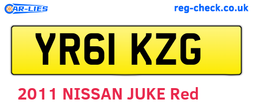 YR61KZG are the vehicle registration plates.