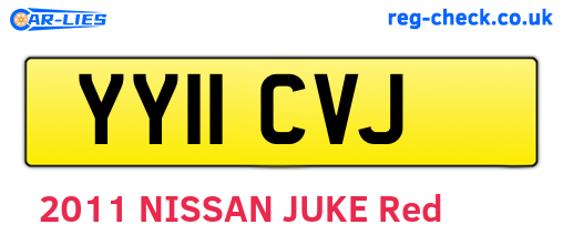 YY11CVJ are the vehicle registration plates.