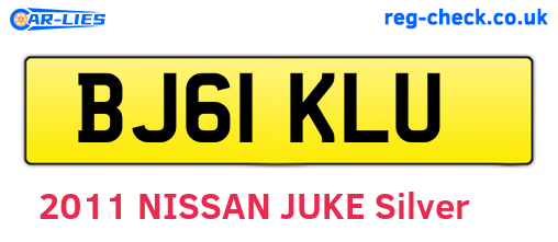 BJ61KLU are the vehicle registration plates.