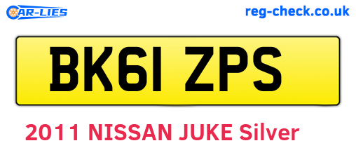 BK61ZPS are the vehicle registration plates.